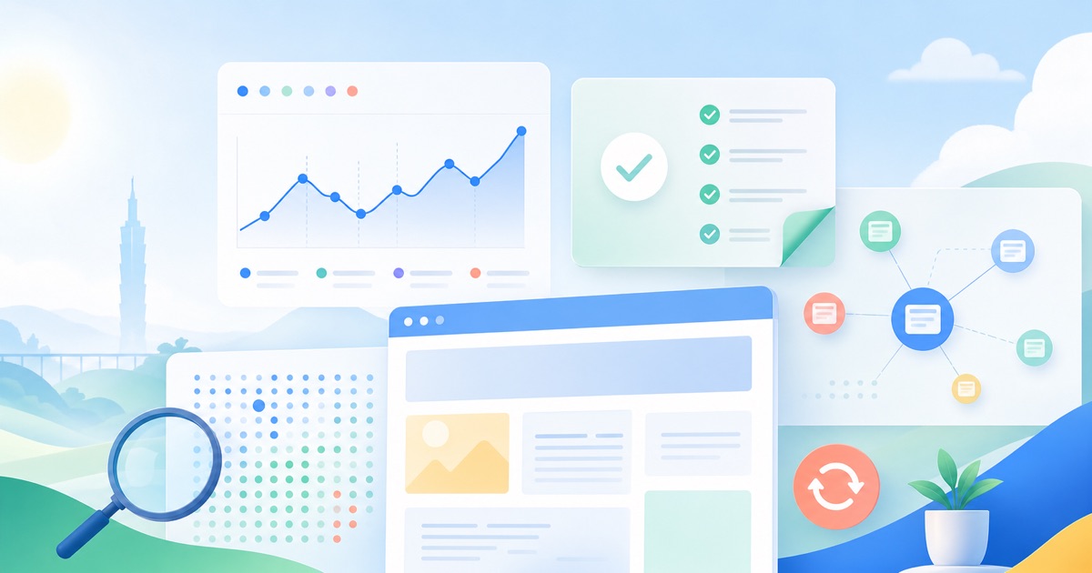 企業官網 AI 搜尋內容更新後的 Search Console 與站內追蹤封面圖