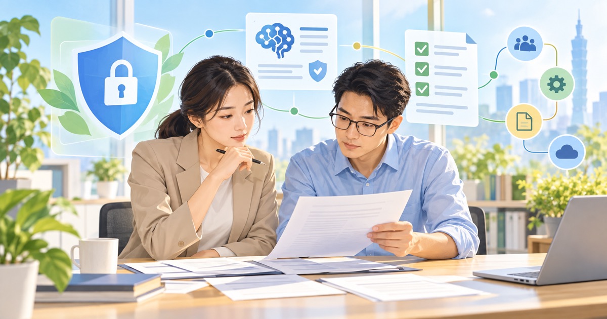 採購與營運團隊在續約前檢查 AI 供應商條款、資料使用與退出方案的明亮封面圖