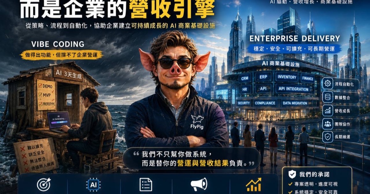 FlyPig AI 企業營收增長與商業基礎設施主題封面